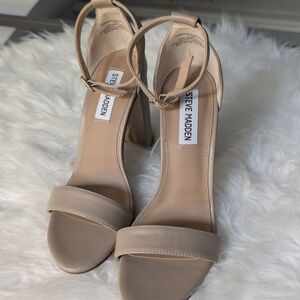 Steve Madden Beige Block Heel Sandals